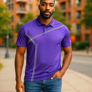 IZOD XFG Men’s E-treme Function Golf Shirt Cool FX Purple Large NWT List Was $74